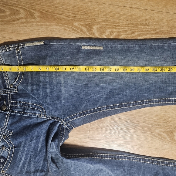 Classic Blue Boot Cut Jeans with Subtle Distressing - Picture 5 of 8